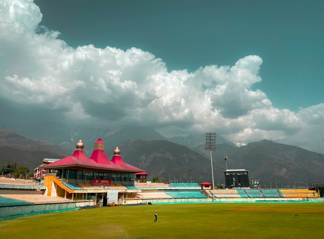 Cricket match at Dharamshala stadium, India